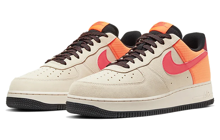 Nike Air Force 1 '07 Lv8 2 Unisex Skate Shoes Light Orewood Brown/Pink-Ora - 3