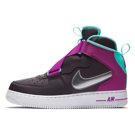 Nike Air Force 1 Skateboarding Shoes Women's High-top Black/purple/green