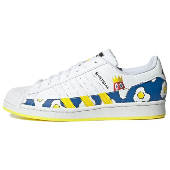 Adidas Originals Superstar Series Skateboard Shoes Unisex Low-top White/yellow/blue/red