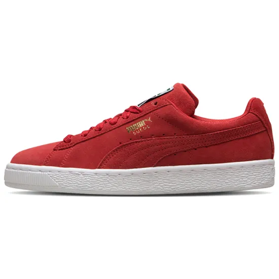 PUMA Suede Skateboarding Shoes Unisex Low-top Bright Red/white