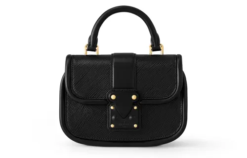 LOUIS VUITTON Hide And Seek Grain Cow Leather Shoulder Bag, Crossbody Bag, Handbag Medium Women's Black