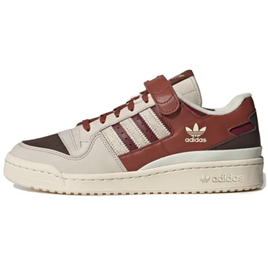 Adidas Originals FORUM Skateboard Shoes Unisex Low-top Creamy White/dark Brown