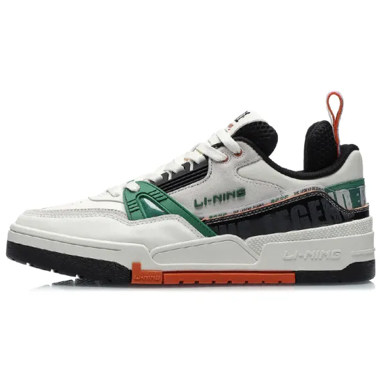 LINING 001 BTC Skateboard Shoes Men Low-Top White Black Green