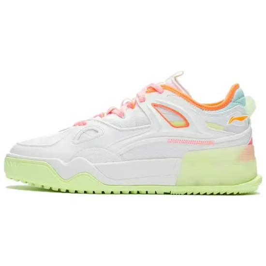 LiNing CF Tracing Twinkle Star Durable Breathable Low Top Skateboard Shoes Fluorescent Dazzling Pink