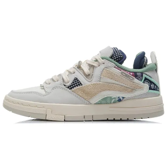 LiNing Wei Wu PRO Skateboard Shoes Men Low-Top Gray Green
