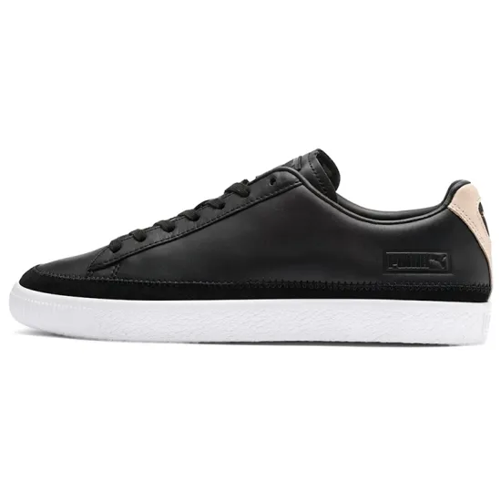 PUMA Basket Skateboarding Shoes Women's Low-top Black/powder