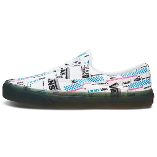 Vans Era Skateboarding Shoes Unisex Low-top White-blue-pink