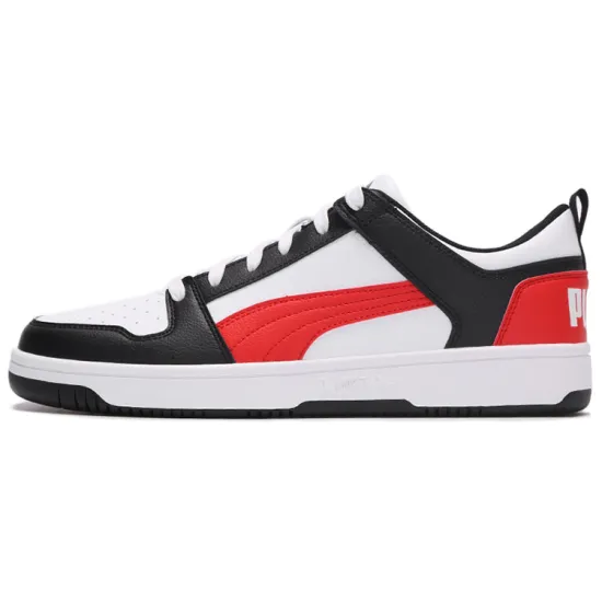 Puma Rebound Layup Skateboarding Shoes Unisex Low-top Puma White/poppy/black