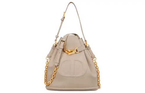 DIOR C'est Dior Cow Leather Bucket Bag, Portable Crossbody Bag, Shoulder Bag Women's Pink Beige