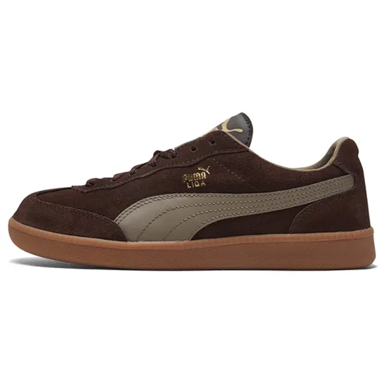 PUMA Liga Skateboarding Shoes Unisex Low-top Chocolate Brown/sand Brown