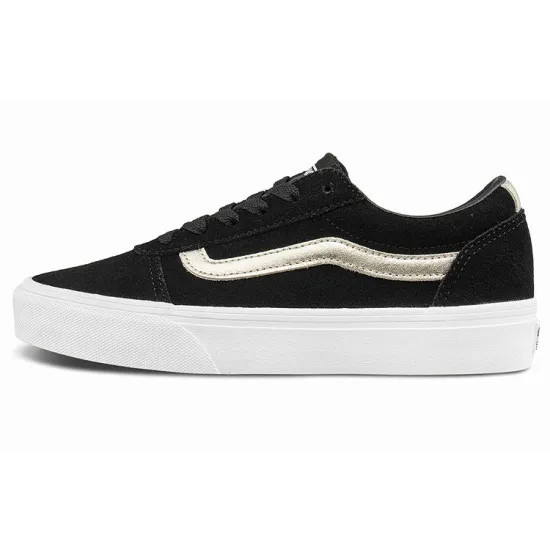 Vans Ward Skateboarding Shoes Women's Low-top Black/Gold