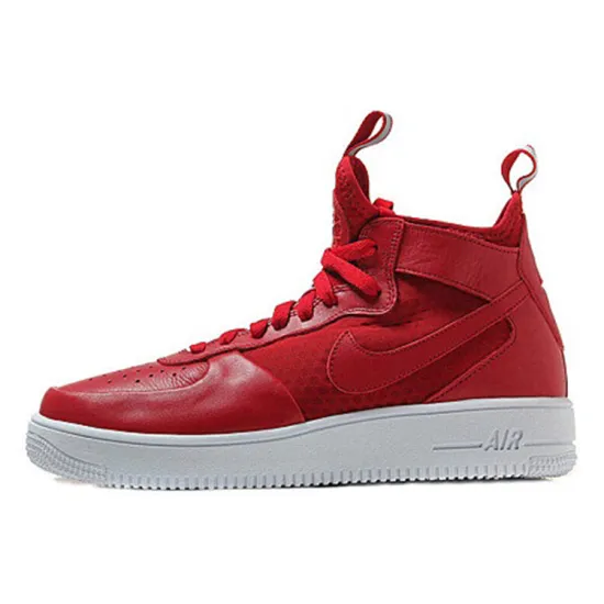 Nike Air Force 1 Skateboarding Shoes Unisex Mid-top Red