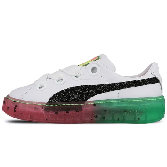 Puma Platform Trace Skateboarding Shoes Women's Low-top White/Multicolor