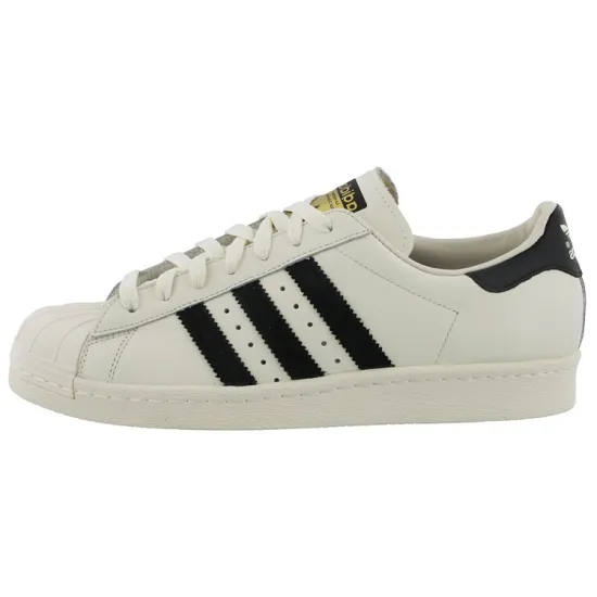 Adidas Originals Superstar 80s Skateboard Shoes Unisex Low-top Beige/Black