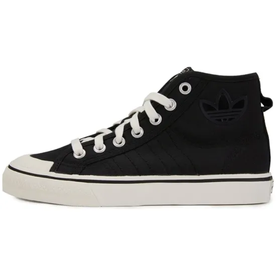 Adidas Originals NIZZA Series Skateboard Shoes Women's Mid-top Black/White