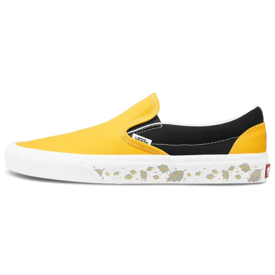 Vans Slip-on Skateboarding Shoes Unisex Low-top Black/Yellow