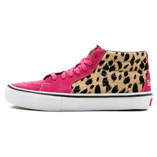 Vans Sk8-Mid Supreme Velvet Leopard Magenta