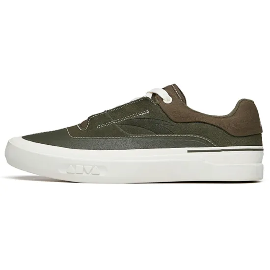 ANTA Ao Li Skateboard Shoes Men Low-Top Army Green/Brown