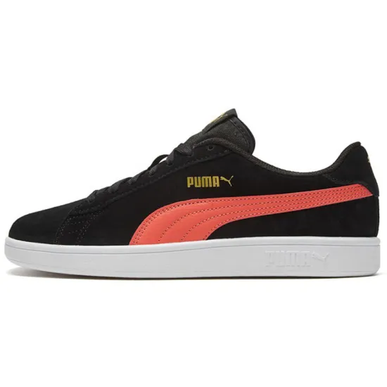 PUMA Smash V2 Retro Casual Skateboarding Shoes Unisex Black Coral Red