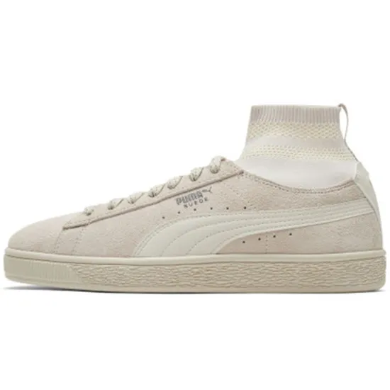 Puma Suede Skateboarding Shoes Women's Mid-top Off White