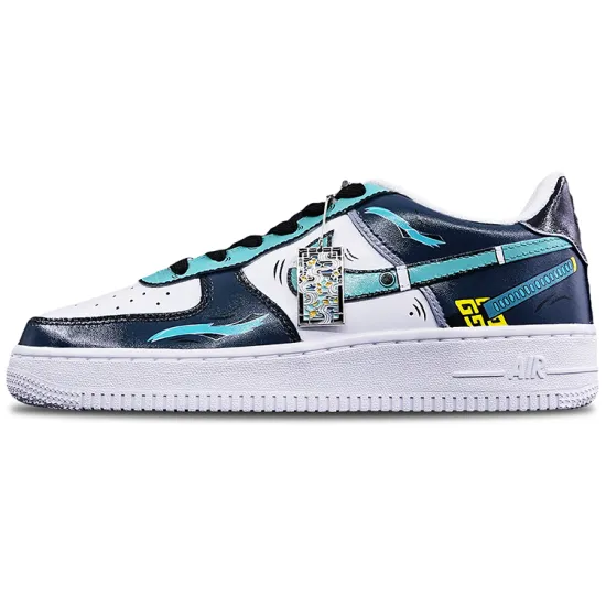 Nike Air Force 1 Skateboarding Shoes Women's Low-top Blue