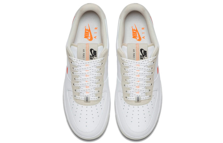 Unisex Nike Air Force 1 Low Skate shoes White/Total Orange - 4