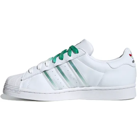 adidas originals Superstar Series Skateboarding Shoes Unisex Low-top White/green