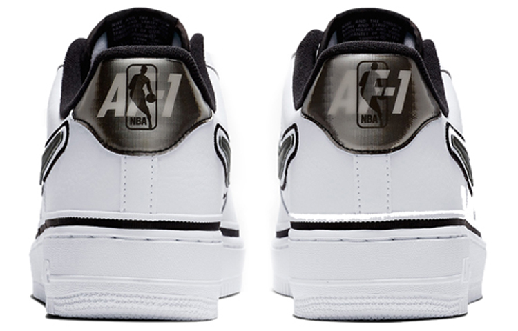 Nike Air Force 1 Low Sport Nba Unisex Skate Shoes White Black - 4
