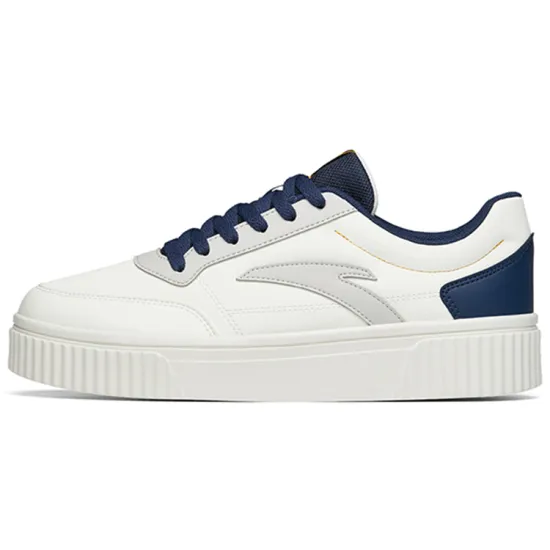 ANTA Life Collection Skateboard Shoes Men Low-Top Ivory White/Light Gray/Ink Blue