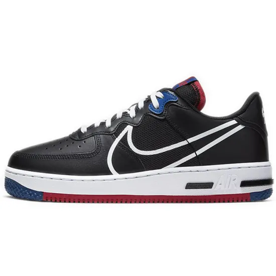 Nike Air Force 1 Low React Black White Gym Red Gym Blue