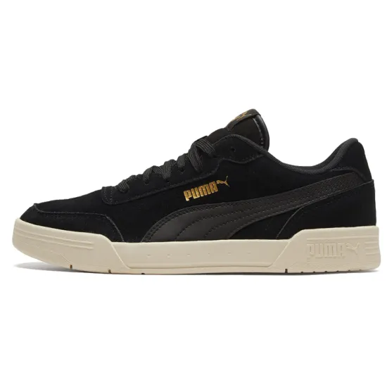 Puma Caracal Skateboarding Shoes Unisex Low-top Black/White/Gold