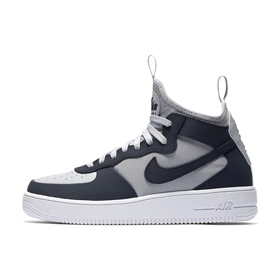 Nike Air Force 1 Skateboarding Shoes Unisex Mid-top Grey/Blue