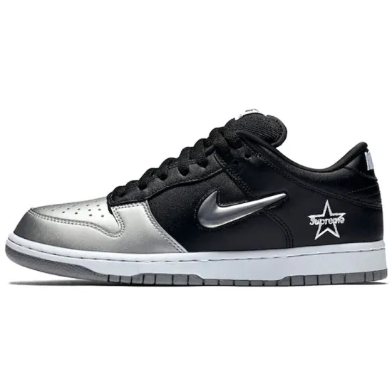 Nike SB Dunk Low Supreme Jewel Swoosh Silver