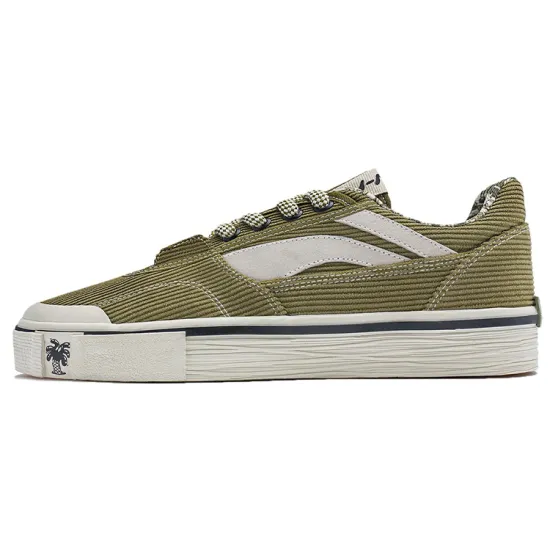 Steven Harrington X LiNing Skateboard Shoes Women's Low-Top Pine Needle Green/Swan White