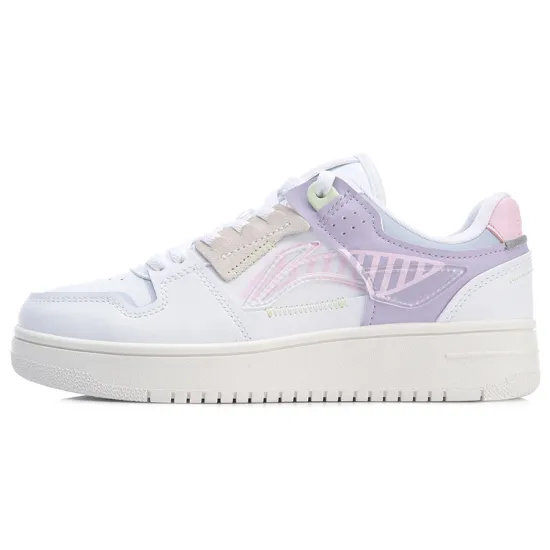 LINING Tianji Series Skateboard Shoes Women's Low-Top White Purple/Pink