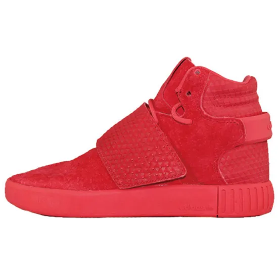 Adidas Originals Tubular Skateboarding Shoes Women's High-top Chinese Red