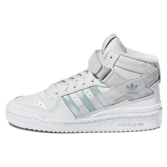 Adidas Originals FORUM Skateboard Shoes Women's High-top White Gray/light Blue