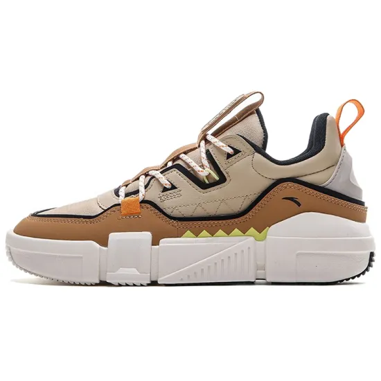 ANTA Life Collection Skateboard Shoes Men Low-Top Brown Black/White