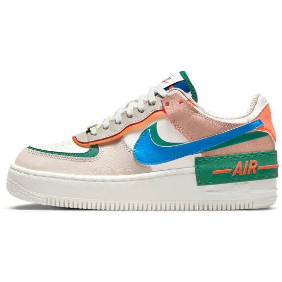 Nike Air Force 1 Low Shadow Sail Signal Blue Green Women's