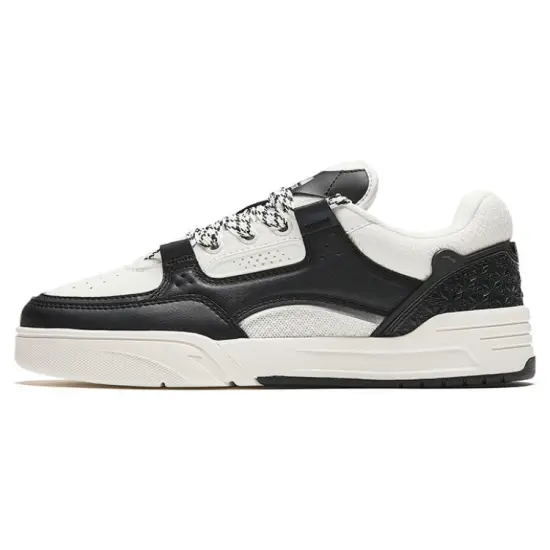 ANTA AOJIE Skateboard Shoes Women's Low-Top Ivory White Black