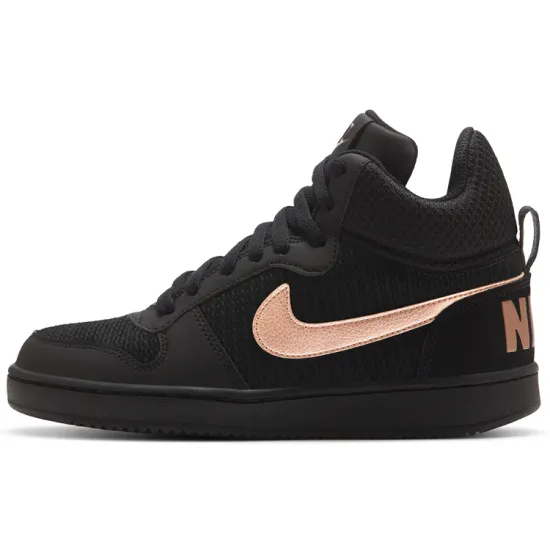 Nike Court Borough Series Skateboarding Shoes Women's Mid-top Black/Bronze