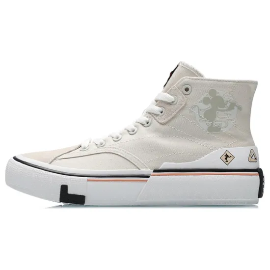 LINING Wave Skateboard Shoes Women's High-Top Cloudy Rain Gray