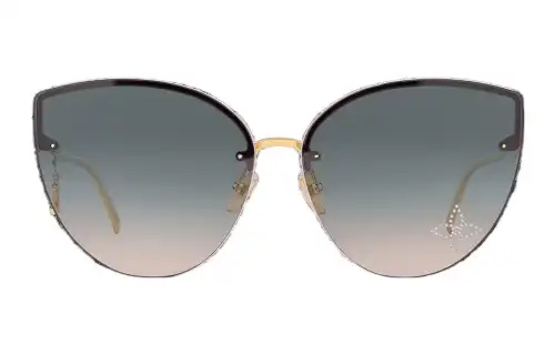 LOUIS VUITTON Metal Irregular Shape Sunglasses Women's Gold