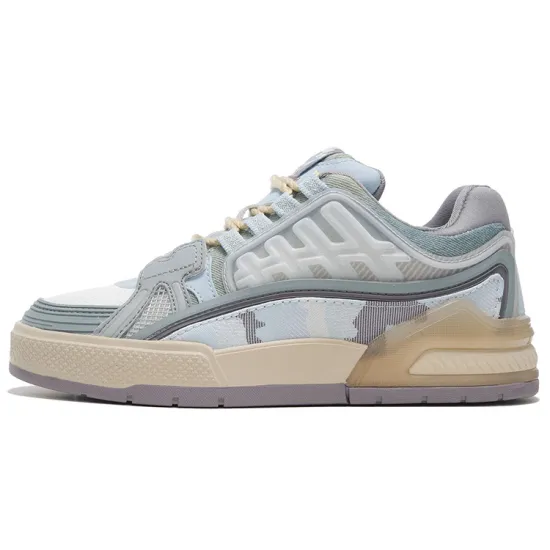 LiNing Skateboard Shoes Women's Low-Top Light Navy Blue/Brick Gray