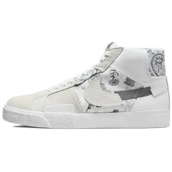 Nike Sb Zoom Blazer Mid Premium Floral White Grey