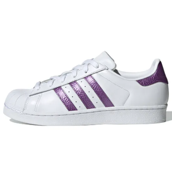 Adidas Originals Superstar Skateboard Shoes Women's Low-top White/purple