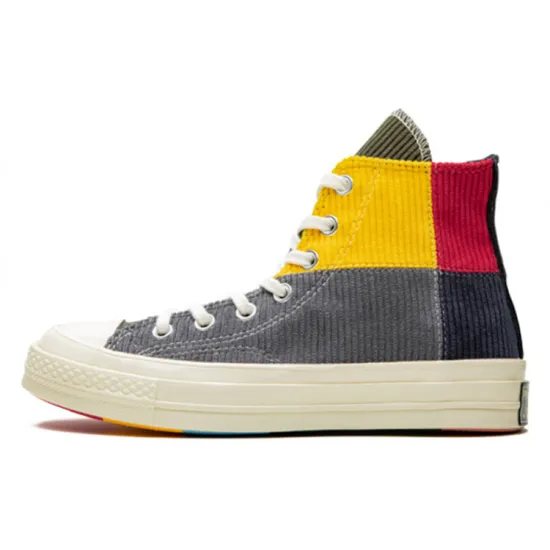 Converse Chuck Taylor All Star 70 Hi Corduroy Patchwork Gold Grey