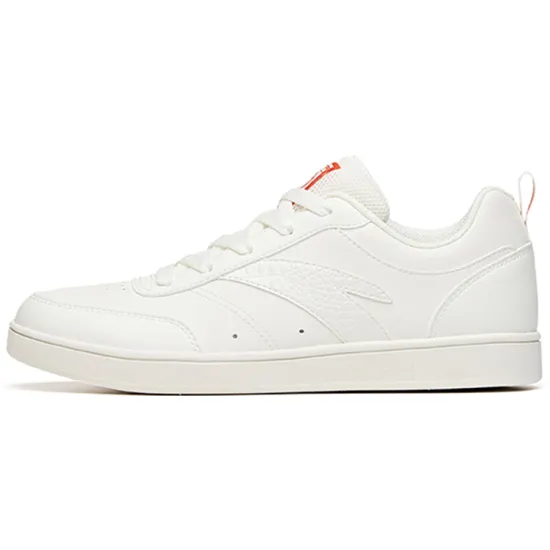 ANTA Skateboard Shoes Women's Low-Top Ivory White/Lava Orange