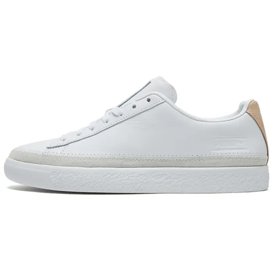 Puma Basket Skateboarding Shoes Unisex Low-top White/Gold