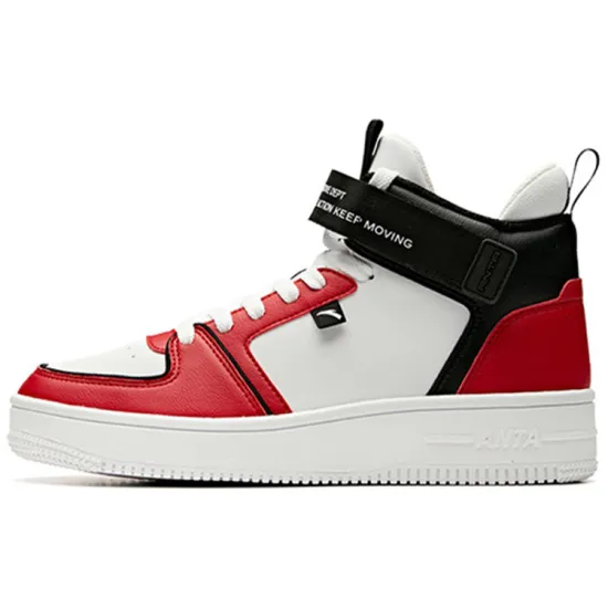 ANTA Skateboard Shoes Women's High-Top Red/ANTA White